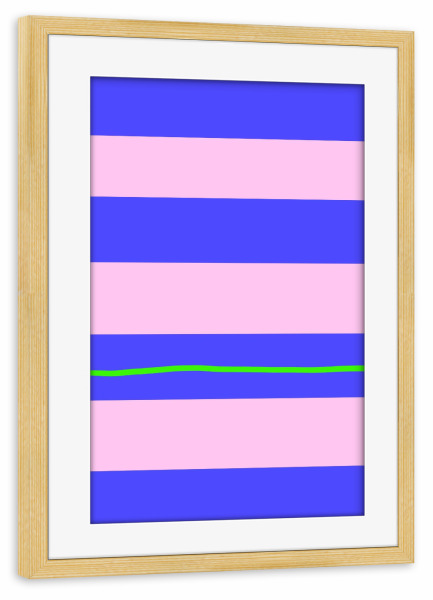 Poster mit Rahmen kiefer "Blue stripes love" artboxONE - Abstrakt - Streifen,Stripes,Liebe,Cool,Trend,Neue hülle,Handyhülle,Bunt,Ute arnold,Hej ibiza