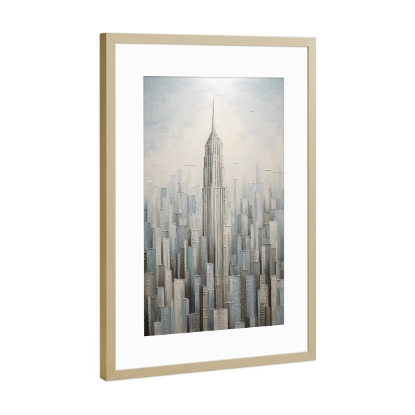 Poster mit Rahmen Gold "Ney York Malerei" artboxONE - Städte / New York,Architektur,Reise / Länder