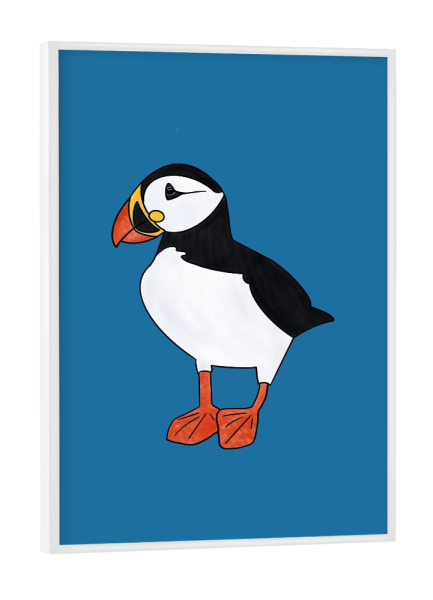Poster mit weißem Rahmen "Papageientaucher Vogel" artboxONE - Natur,Reise,Tiere