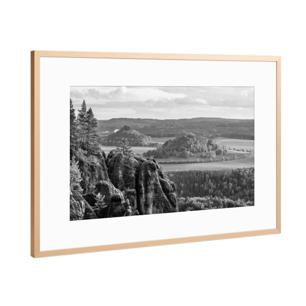 Poster mit Rahmen Kupfer "Sandsteinformationen" artboxONE - Natur,Schwarzweiß,Reise / Länder