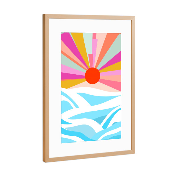 Poster mit Rahmen Kupfer "Boho-Sonnenaufgang" artboxONE - Abstrakt,Reise / Strand und Meer