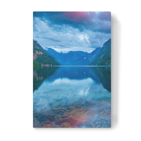 Leinwandbild "Königssee im Abendlicht" artboxONE - Natur,Reise - Königssee,Alpen,Berge,Schönau,Malerwinkel,Landschaft,Bayern,Deutschland,Berchtesgaden