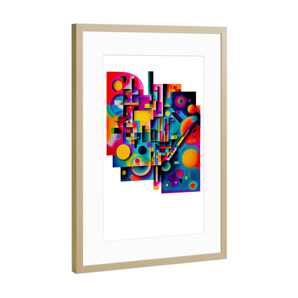 Poster mit Rahmen Gold "Abstraction" artboxONE - Abstrakt,Geometrie