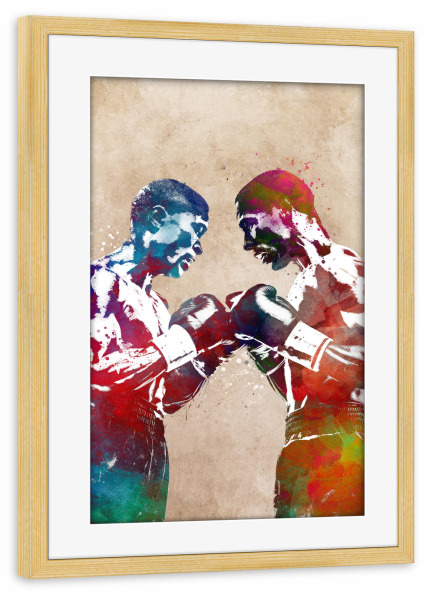 Poster mit Rahmen kiefer "Boxsport Kunst A" artboxONE - Sport,Sport / Motivation - Boxer,Boxen,Box,Sport,Grafik,Spieler