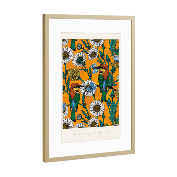 Poster mit Rahmen Gold "Kirilova - Bienenfresser" artboxONE - Natur,Floral,Tiere