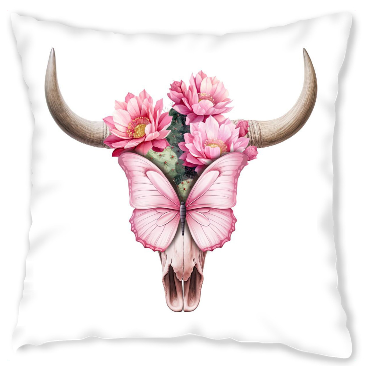 Design-Kissen "Western Floral Cow Skull Art" artboxONE - Floral,Tiere,Abstrakt,Lustig