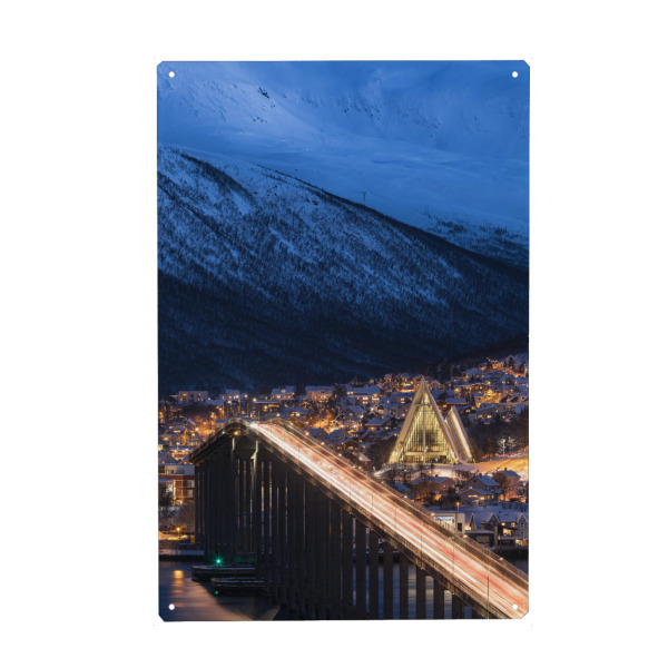 Holzbild "Tromso at Night" artboxONE - Städte