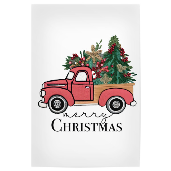 Poster 30x20 cm "Frohe Weihnachten, roter LKW" artboxONE - Automobile,Weihnachten,Buchstaben,Für Mama,Lustig