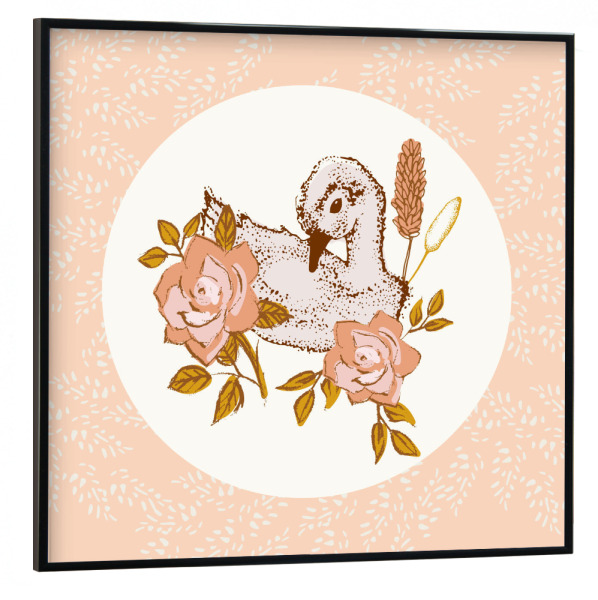 Poster mit schwarzem Rahmen 30x30 cm "Lisa Dolson - Küken" artboxONE - Natur,Für Kinder,Tiere