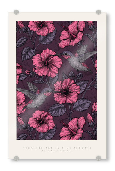 Acrylglasbild "Kirilova - Kolibri in Blüten" artboxONE - Natur,Floral,Tiere