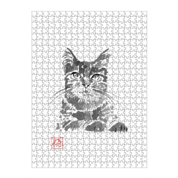artboxONE Puzzle "Clyde-Dach" artboxONE - Tiere - Katze,Sumie,Japan - Bild katze