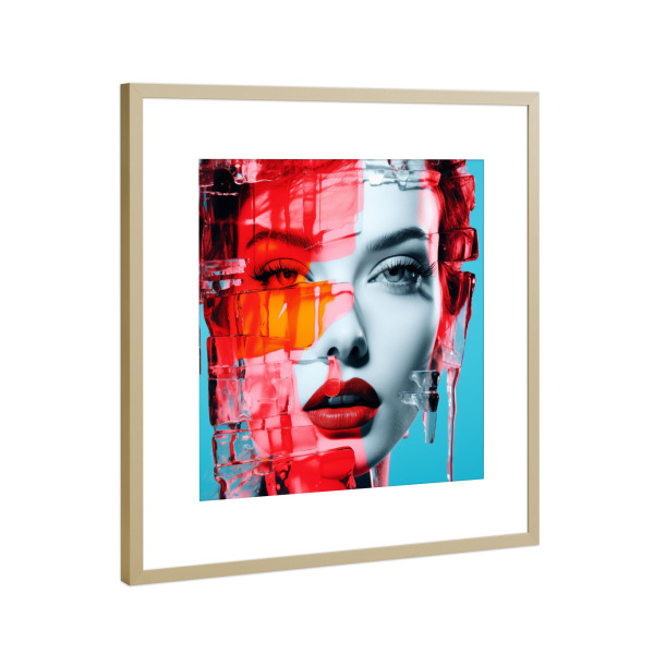 Poster mit Rahmen Gold "EISFRAU" artboxONE - Fashion,Buchstaben / I,Für Mama - Winter,Schnee,Eis,Schwarz,Frau