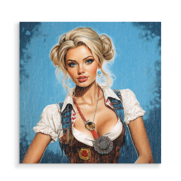 Holzbild "Deutsche Schönheit" artboxONE - Städte,Städte / München,Essen & Trinken,Festivals - Germany,Fashion,Trinken,Bier,Beer,Woman