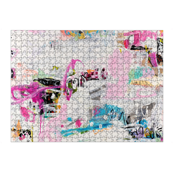 artboxONE Puzzle "Marisol Evora - Morning America" artboxONE - Abstrakt - Abstrakt,Modern,Bunt,Scandi,Hygge,Farbenfroh,Pinsel,Strich,Leinwand