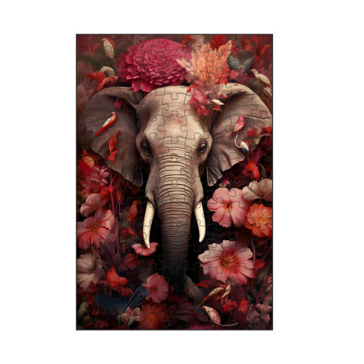Elephant in flowers