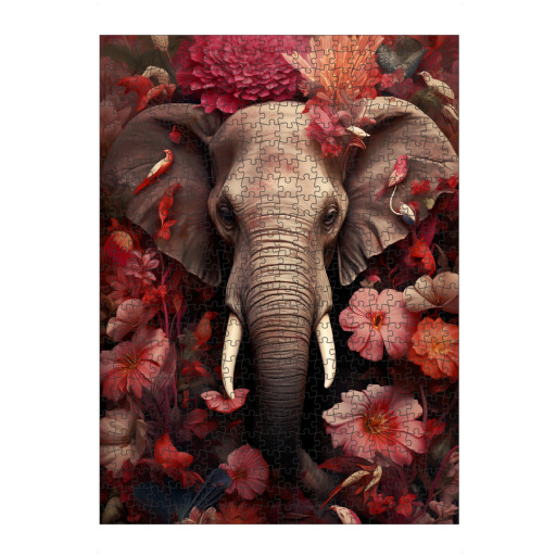 Elephant in flowers