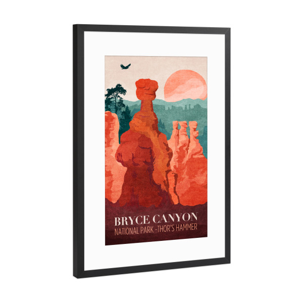 Poster mit Rahmen Schwarz (Metallic) "Tunaboylu - Bryce Canyon" artboxONE - Typografie,Natur,Reise