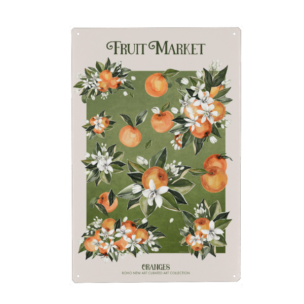 Metall Poster "Tunaboylu - Fruit Market" artboxONE - Typografie,Floral,Essen & Trinken / Obst & Gemüse