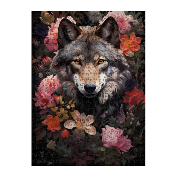 Puzzle Ravensburger "Wolf Flowers (matart)" artboxONE - Natur,Tiere - Wolf,Wölfe,Tier,Tiere,Natur,Wild,Blumen - Bild wolf