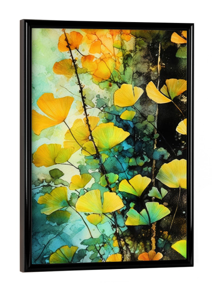 Poster mit schwarzem Rahmen "Ginko Biloba F" artboxONE - Natur,Floral - Ginkgo,Biloba,Ginkgo biloba,Baum,Wald,Blätter,Natur