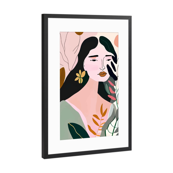 Poster mit Rahmen Schwarz (Metallic) "Neu erfinden" artboxONE - Floral,Abstrakt,Menschen