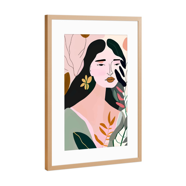 Poster mit Rahmen Kupfer "Neu erfinden" artboxONE - Floral,Abstrakt,Menschen
