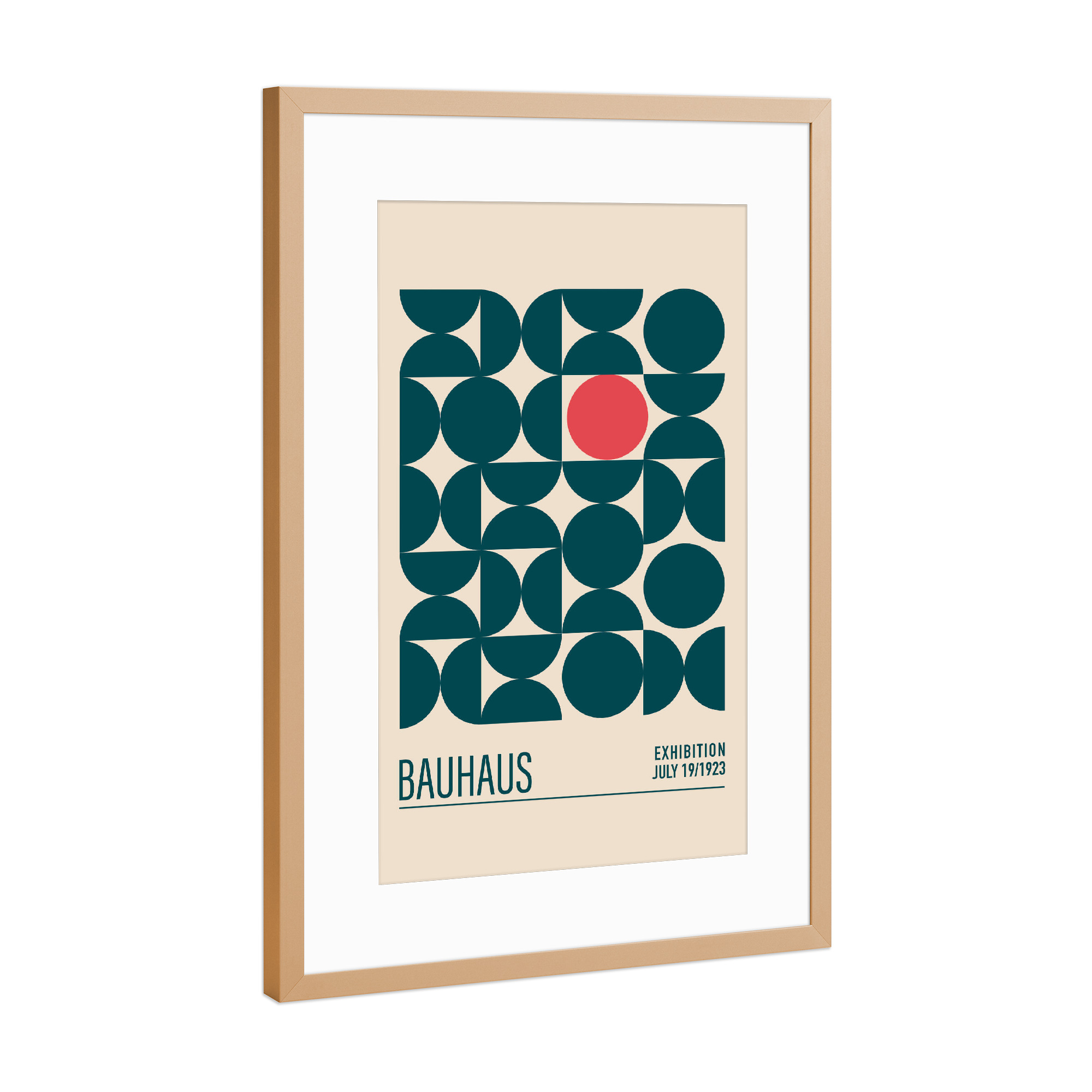 Poster mit Rahmen Kupfer "Tunaboylu - Bauhaus Single" artboxONE - Typografie,Abstrakt,Geometrie