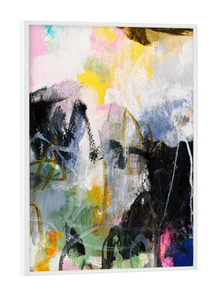 Poster mit weißem Rahmen "Marisol Evora - Before the Rain" artboxONE - Abstrakt - Abstrakt,Modern,Bunt,Scandi,Hygge,Farbenfroh,Pinsel,Strich,Leinwand
