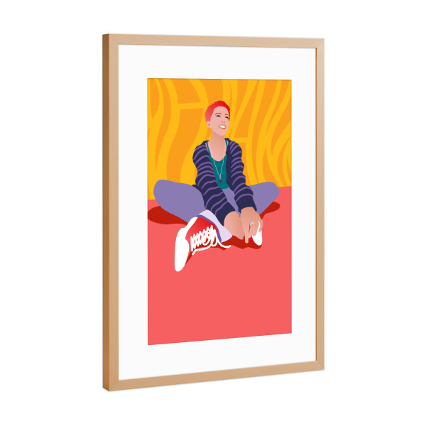 Poster mit Rahmen Kupfer "Lucy lacht" artboxONE - Für Kinder,Menschen,Fashion