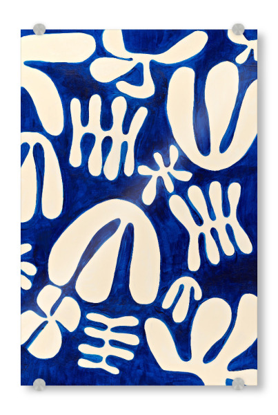 Acrylglasbild "Marisol Evora - Blue White Florals" artboxONE - Floral,Abstrakt