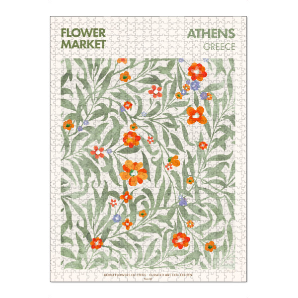 Puzzle Ravensburger "Tunaboylu - Flower Market Athen" artboxONE - Typografie,Natur,Floral
