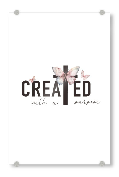 Acrylglasbild "Mit einem Zweck erstellt" artboxONE - Floral,Abstrakt,Liebe,Fashion,Buchstaben