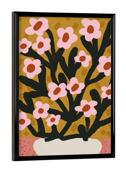 Poster mit schwarzem Rahmen "Pastelle Blumen Im Topf" artboxONE - Floral,Abstrakt,Für Mama