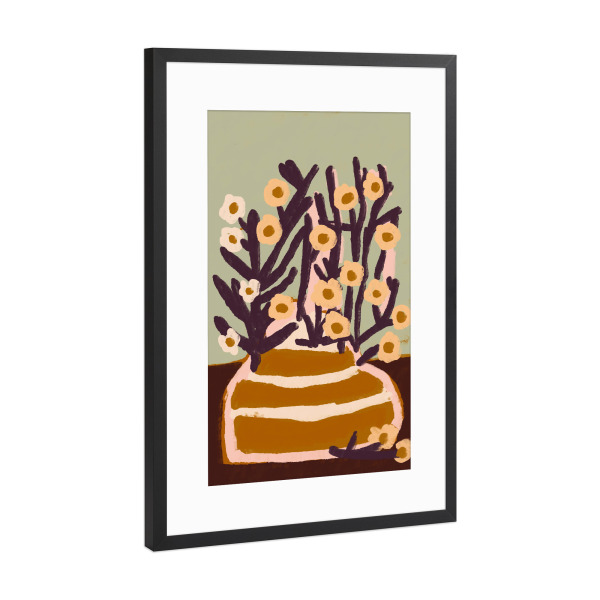 Poster mit Rahmen Schwarz (Metallic) "Pastelles Blumen Stillleben" artboxONE - Floral,Abstrakt,Für Mama