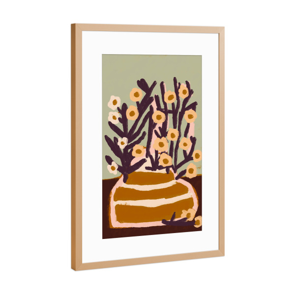 Poster mit Rahmen Kupfer "Pastelles Blumen Stillleben" artboxONE - Floral,Abstrakt,Für Mama