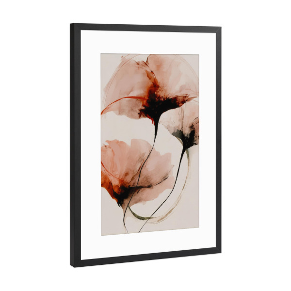 Poster mit Rahmen Schwarz (Metallic) "Abstrakte Wildrosen" artboxONE - Floral,Abstrakt,Für Mama
