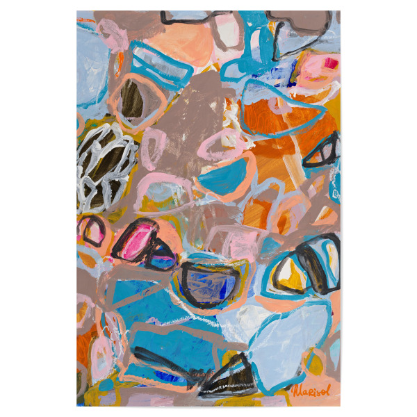 Poster "Marisol Evora - New Home" artboxONE - Abstrakt - Abstrakt,Modern,Bunt,Scandi,Hygge,Farbenfroh,Pinsel,Strich,Leinwand