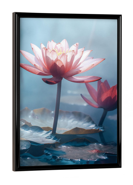 Poster mit schwarzem Rahmen "Nebelwasserrose" artboxONE - Natur,Floral,Liebe