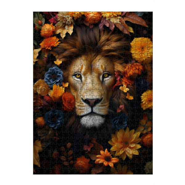 artboxONE Puzzle "Lion Flowers 2 (matart)" artboxONE - Natur,Tiere - Löwe,Löwen,Tier,Tiere,Natur,Wild,Tierwelt,König,Blumen - Bild löwe