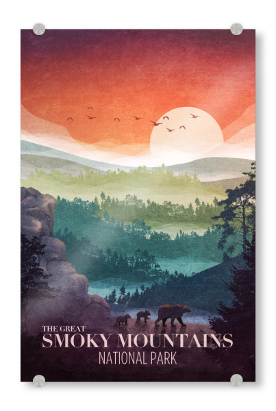 Acrylglasbild "Tunaboylu - Great Smokey Mountain" artboxONE - Typografie,Natur,Reise