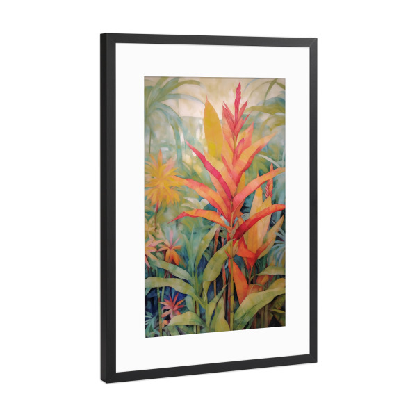 Poster mit Rahmen Schwarz (Metallic) "Tropical floral" artboxONE - Natur,Floral,Abstrakt