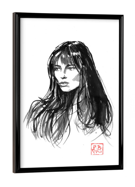 Poster mit schwarzem Rahmen "Jane Birkin" artboxONE - Menschen - Jane birkin,Sumie,Japan