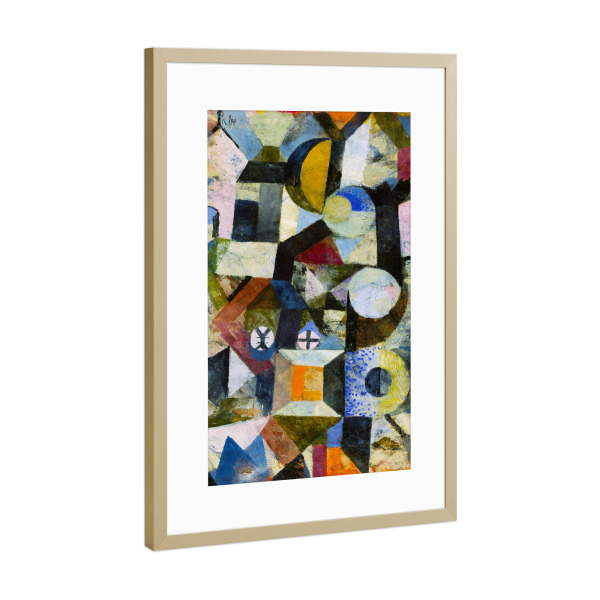 Poster mit Rahmen Gold "Komposition mit dem Y" artboxONE - Abstrakt,Geometrie,Für Mama,Für Papa