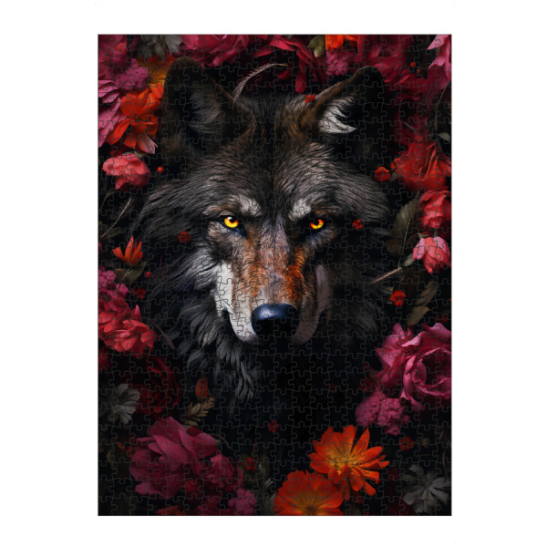 artboxONE Puzzle "Wolf Flowers 2 (matart)" artboxONE - Natur,Tiere - Wolf,Wölfe,Tier,Tiere,Natur,Wild,Blumen - Bild wolf