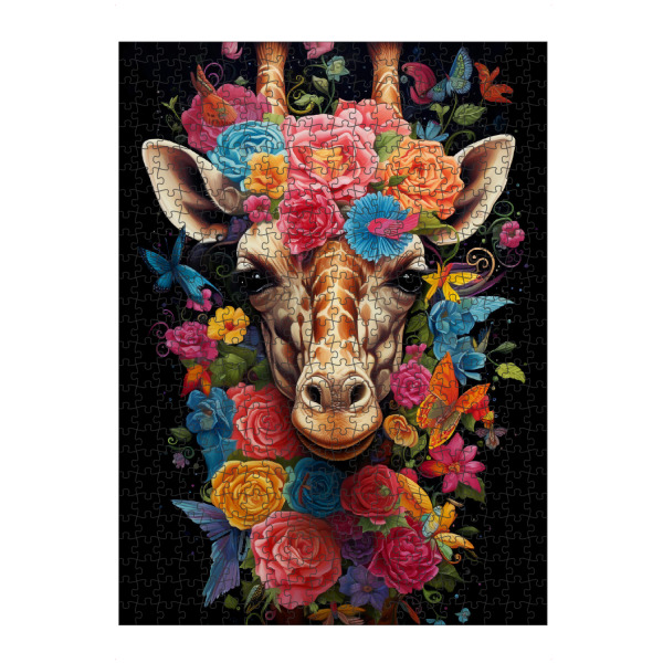 artboxONE Puzzle "Giraffe Flowers 2 (matart)" artboxONE - Natur,Tiere - Giraffe,Animal,Animals,Nature,Africa,Wild,Wildlife,Flowers - Bild giraffe