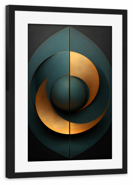 Poster mit Rahmen schwarz "3d Spirale" artboxONE - Abstrakt,Architektur,Geometrie