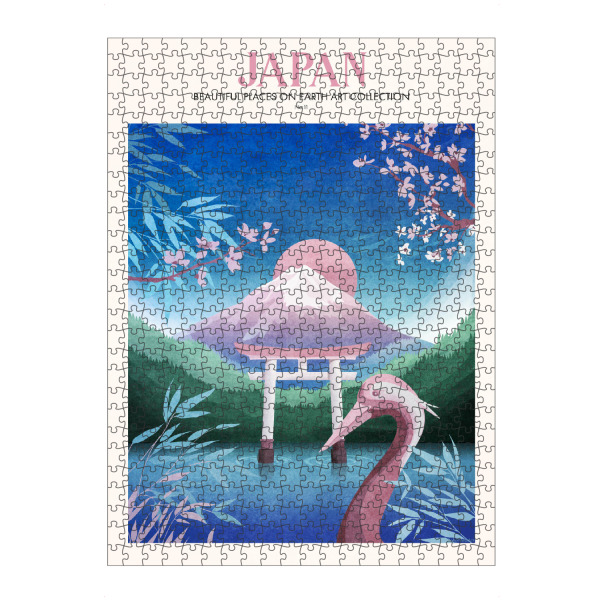 Puzzle Ravensburger "Tunaboylu - Travel Japan" artboxONE - Typografie,Reise,Reise / Asien - Japan,Asien,Tokyo,Landschaft,Reise,Urlaub,Typografie