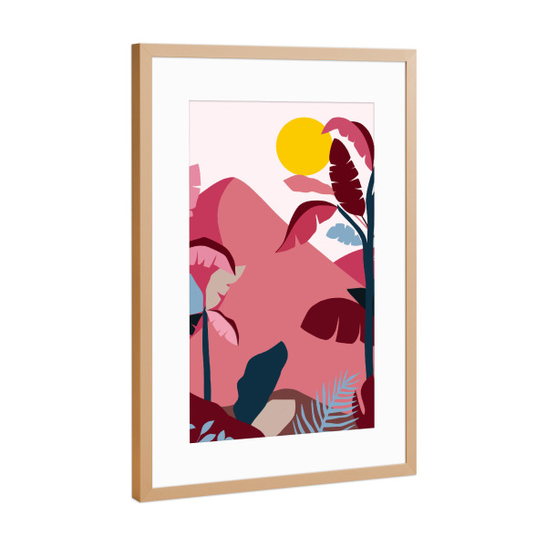 Poster mit Rahmen Kupfer "Tropischer Sundowner" artboxONE - Natur,Abstrakt