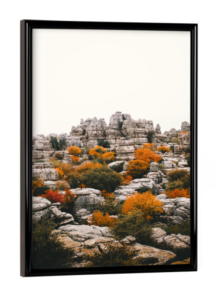 Poster mit schwarzem Rahmen "Herbststimmung" artboxONE - Natur,Reise,Abstrakt,Reise / Länder - Herbst,Natur,Landschaft,Berge,Steine,Felsen,Spanien