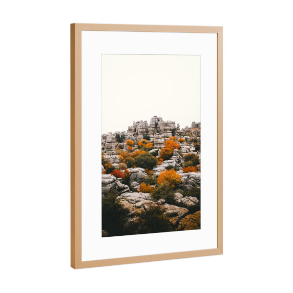 Poster mit Rahmen Kupfer "Herbststimmung" artboxONE - Natur,Reise,Abstrakt,Reise / Länder - Herbst,Natur,Landschaft,Berge,Steine,Felsen,Spanien